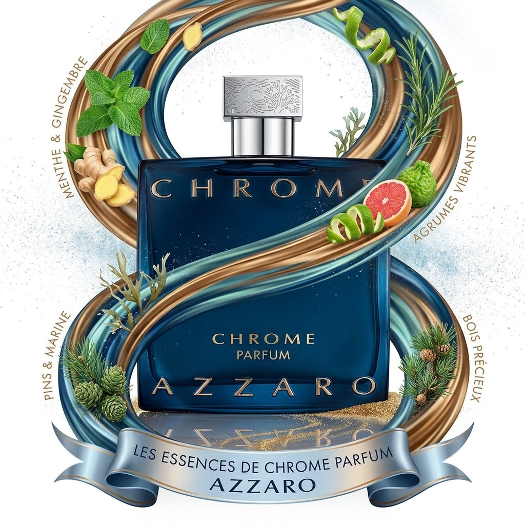 Flacon de parfum AZZARO CHROME PARFUM pour homme - ZAFFIRO Parfumerie de luxe Algérie