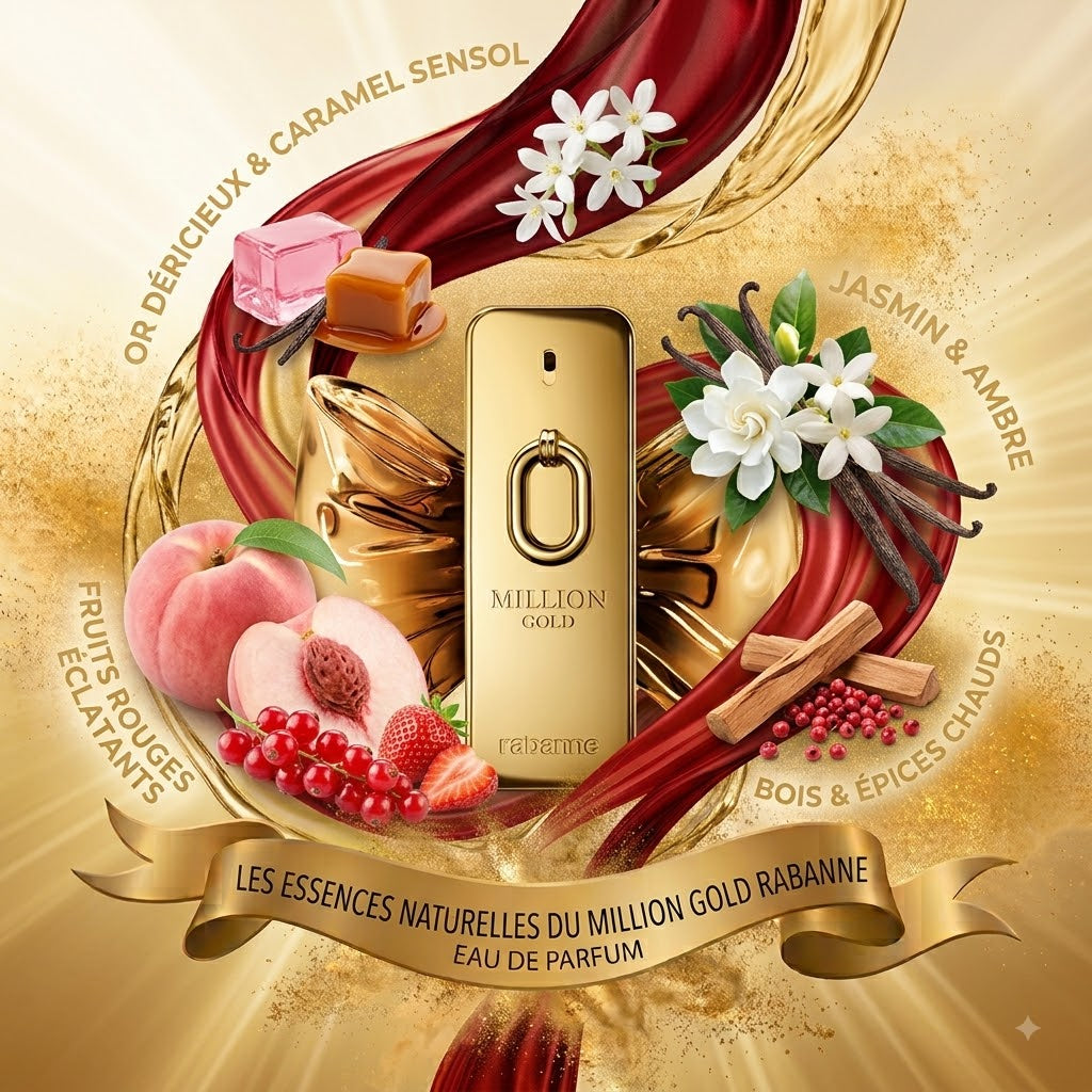 Flacon de parfum RABANNE MILLION GOLD EAU DE PARFUM INTENSE pour homme - ZAFFIRO Parfumerie de luxe Algérie