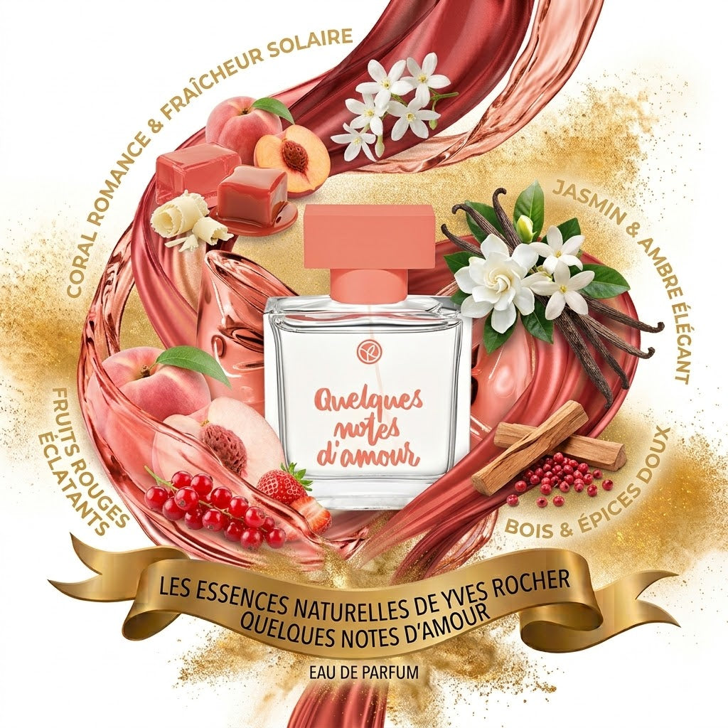 Flacon de parfum YVES ROCHER QUELQUES NOTES D'AMOUR EDP pour femme - ZAFFIRO Parfumerie de luxe Algérie